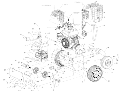 Frame Diagram and Parts List for CB2900 (24AE687F010)(2018) Cub Cadet Sprayer